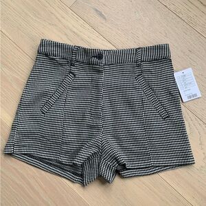Zara structured shorts in black & white gingham